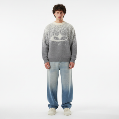 Stellar Splash Knitted Sweater - Gray