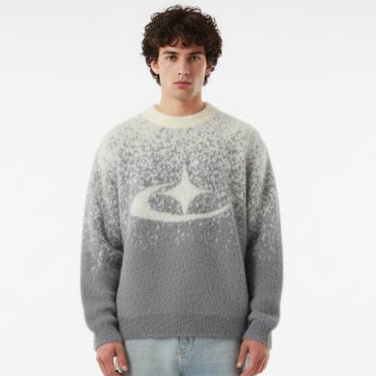 Stellar Splash Knitted Sweater - Gray