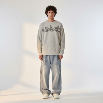'Tribal' Knitted Sweater - Apricot