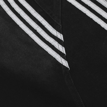 Denim Striped Barrel Jeans - Black